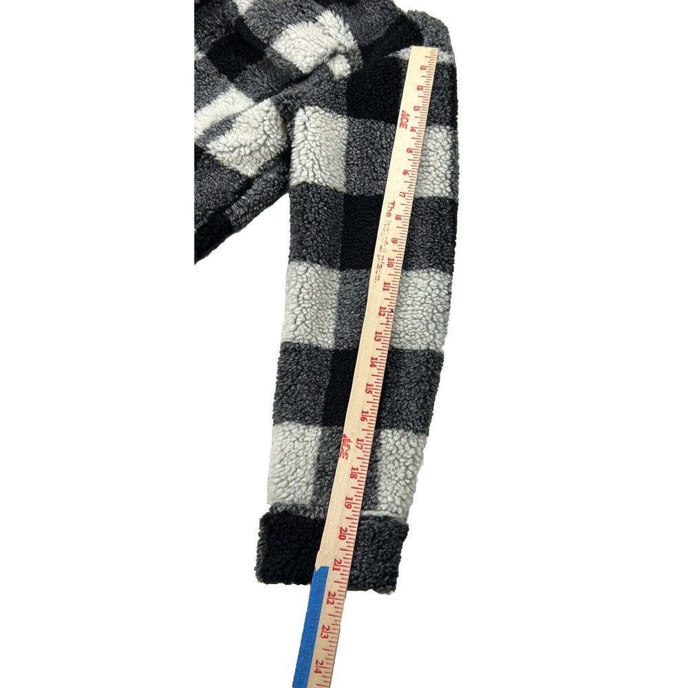 Levi's Women's XS Sherpa Oversized Black White Plain Button Zipper Coat - Picture 11 of 11